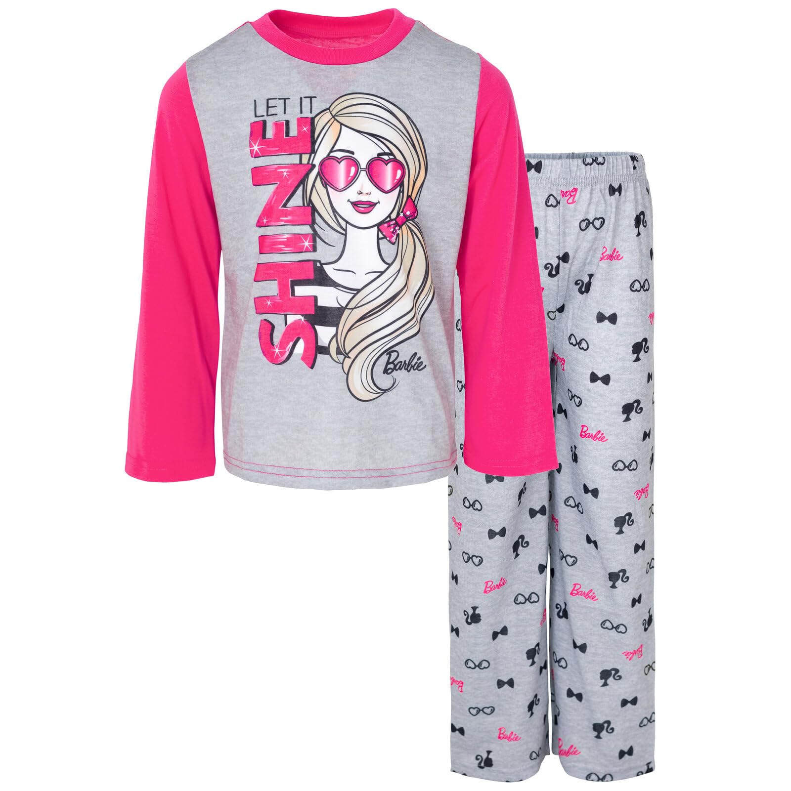 Barbie Little Girls Pajama Shirt And Pants Sleep Set Gray/ - Venta Internacional.