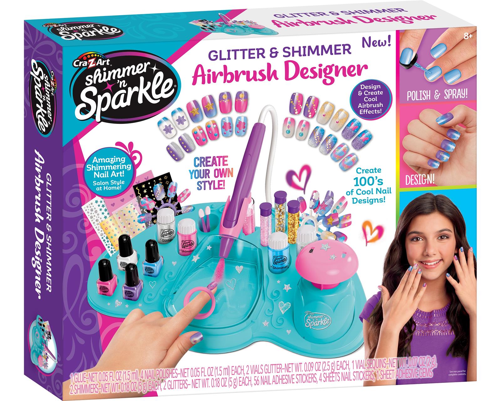Set de Manicure Shimmer & Sparkle Ruz Airbrush Nail Design Studio