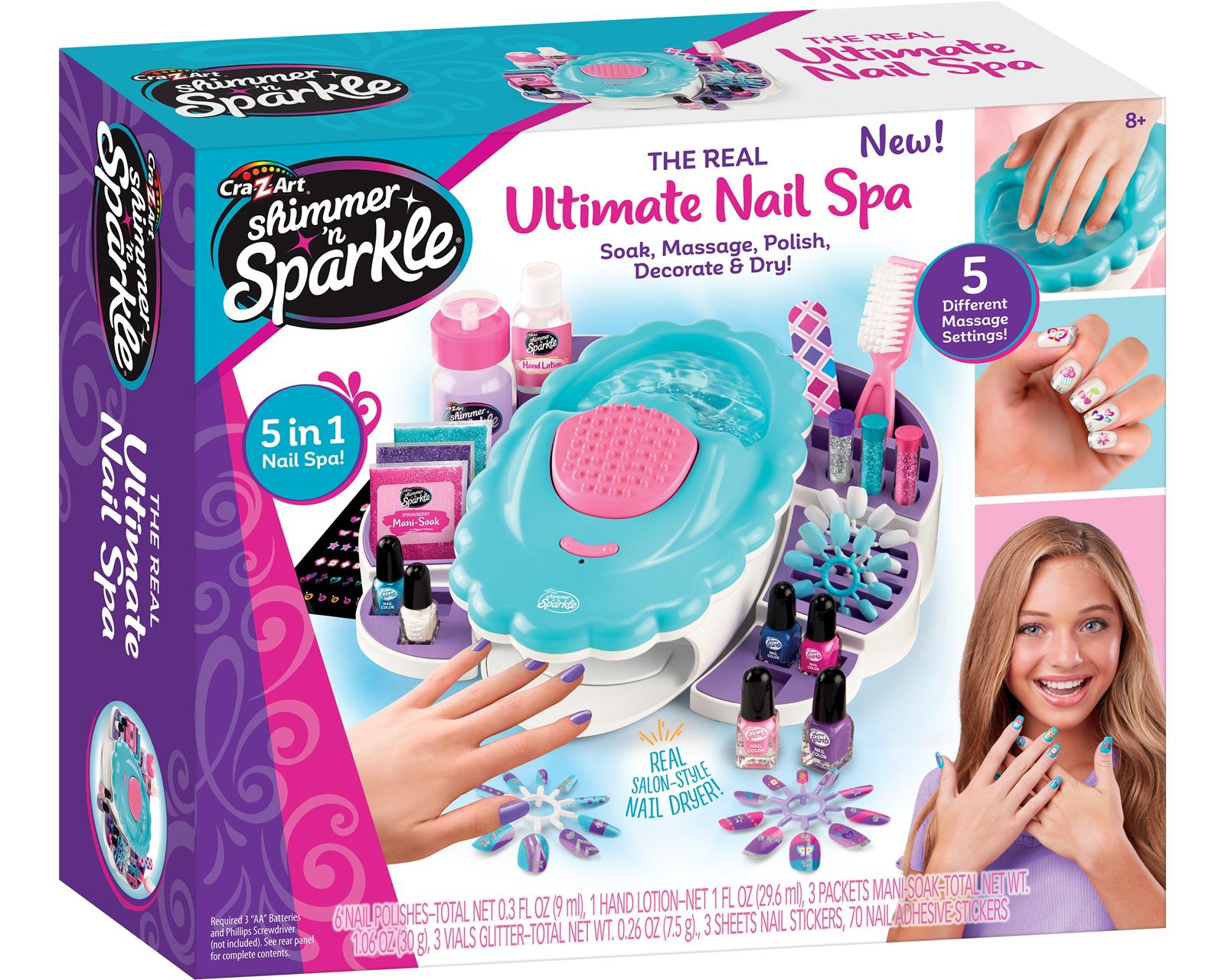 Set de Juego Arts & Crafts Shimmer & Sparkle Nail Spa Azul
