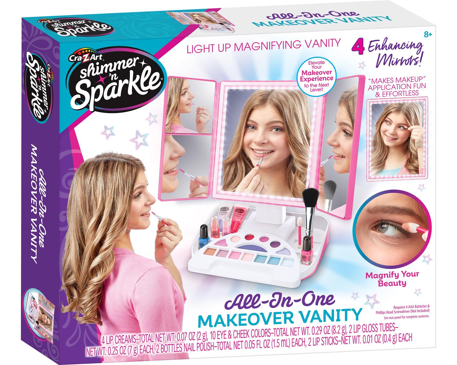 Set de Juego Cra-Z-Art para Niñas Shimmer And Sparkle Estación de Belleza con Espejo e Iluminación