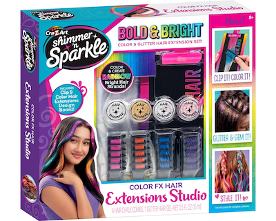 Foto 1 | Set de Juego Cra-Z-Art para Niñas Shimmer And Sparkle Estación de Extensiones para Cabello con Glitter