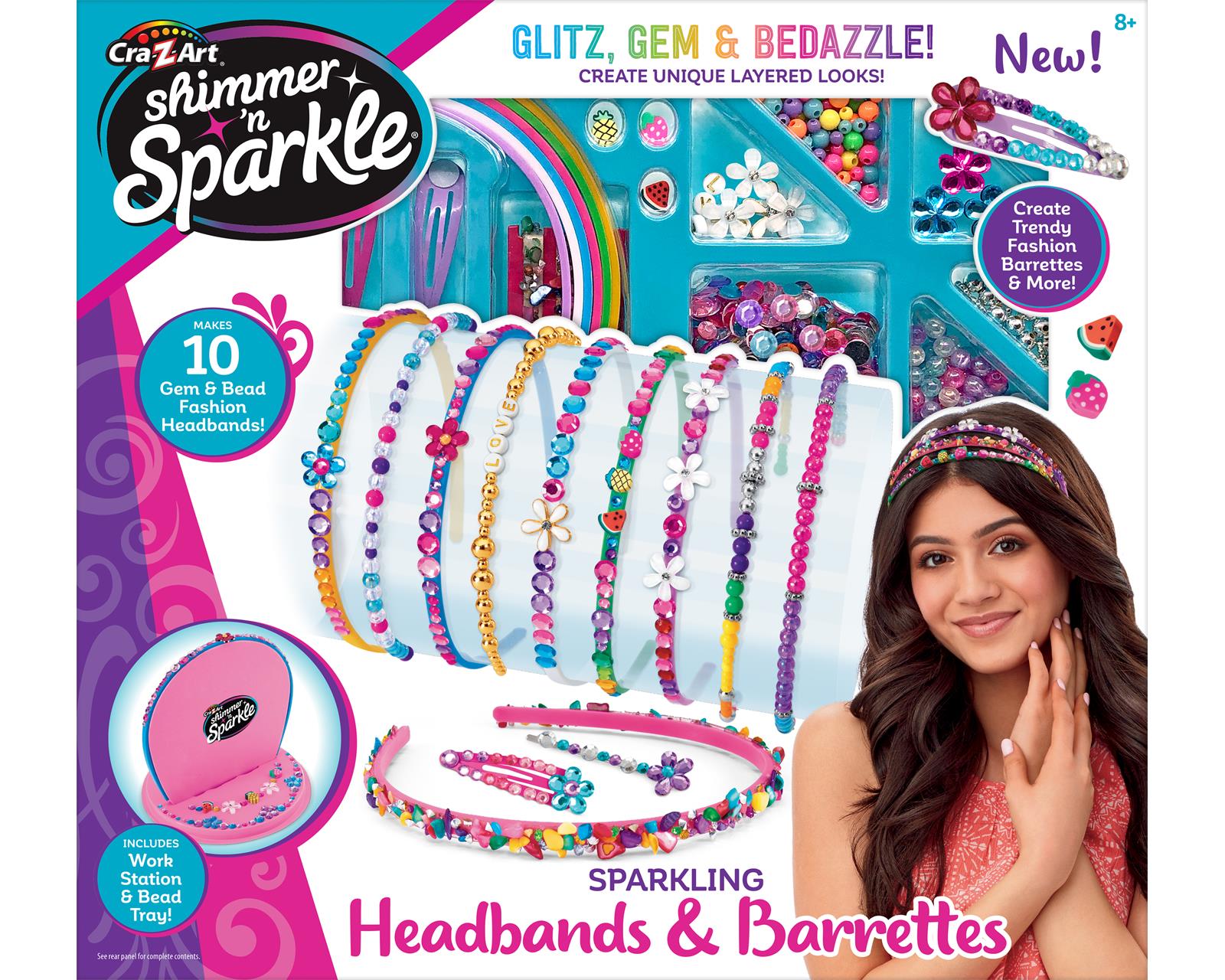 Juego Cra-Z-Art para Crear y Decorar Diademas y Broches Brillos y Glitter Shimmer And Sparkle