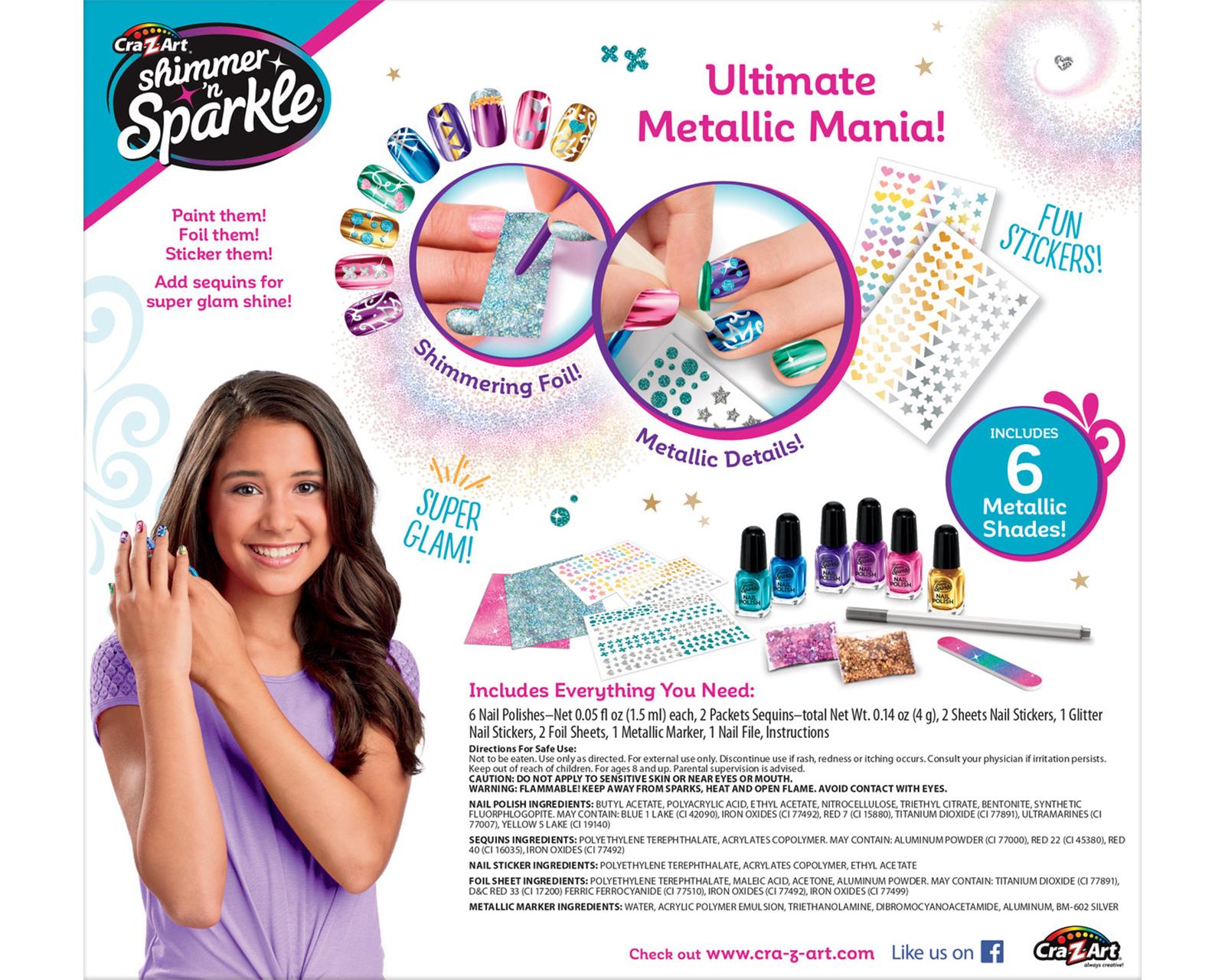 Foto 3 pulgar | Kit De Actividades Cra-z-art Shimmer And Sparkle (metallic Rainbow Nail Art)