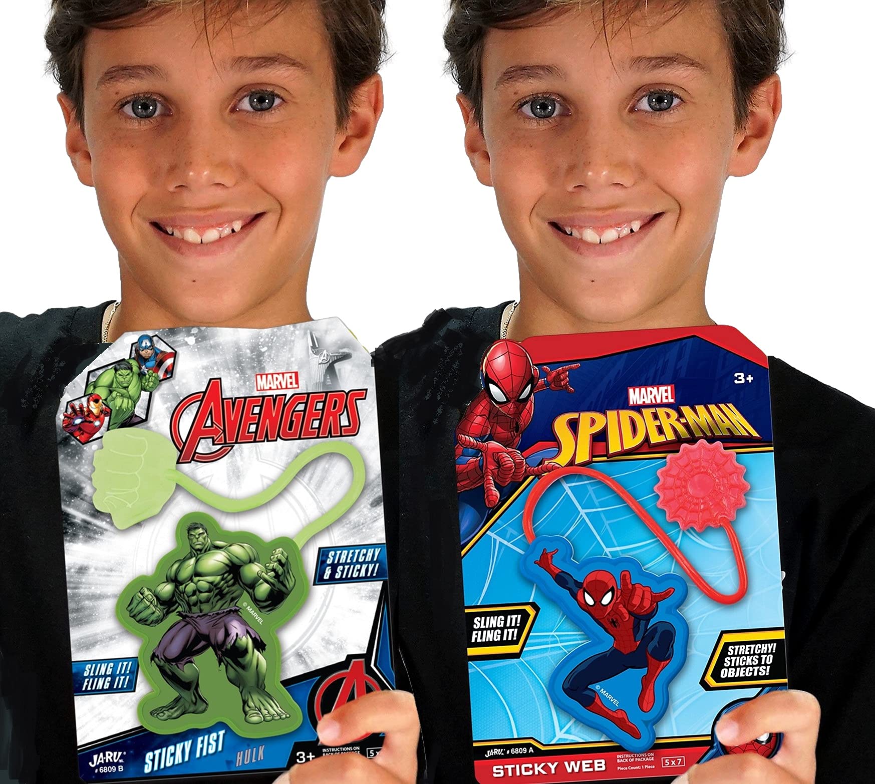 Foto 3 pulgar | Juguete Elástico Adhesivo Ja-ru Marvel Spiderman & Hulk Para Niños - Venta Internacional.
