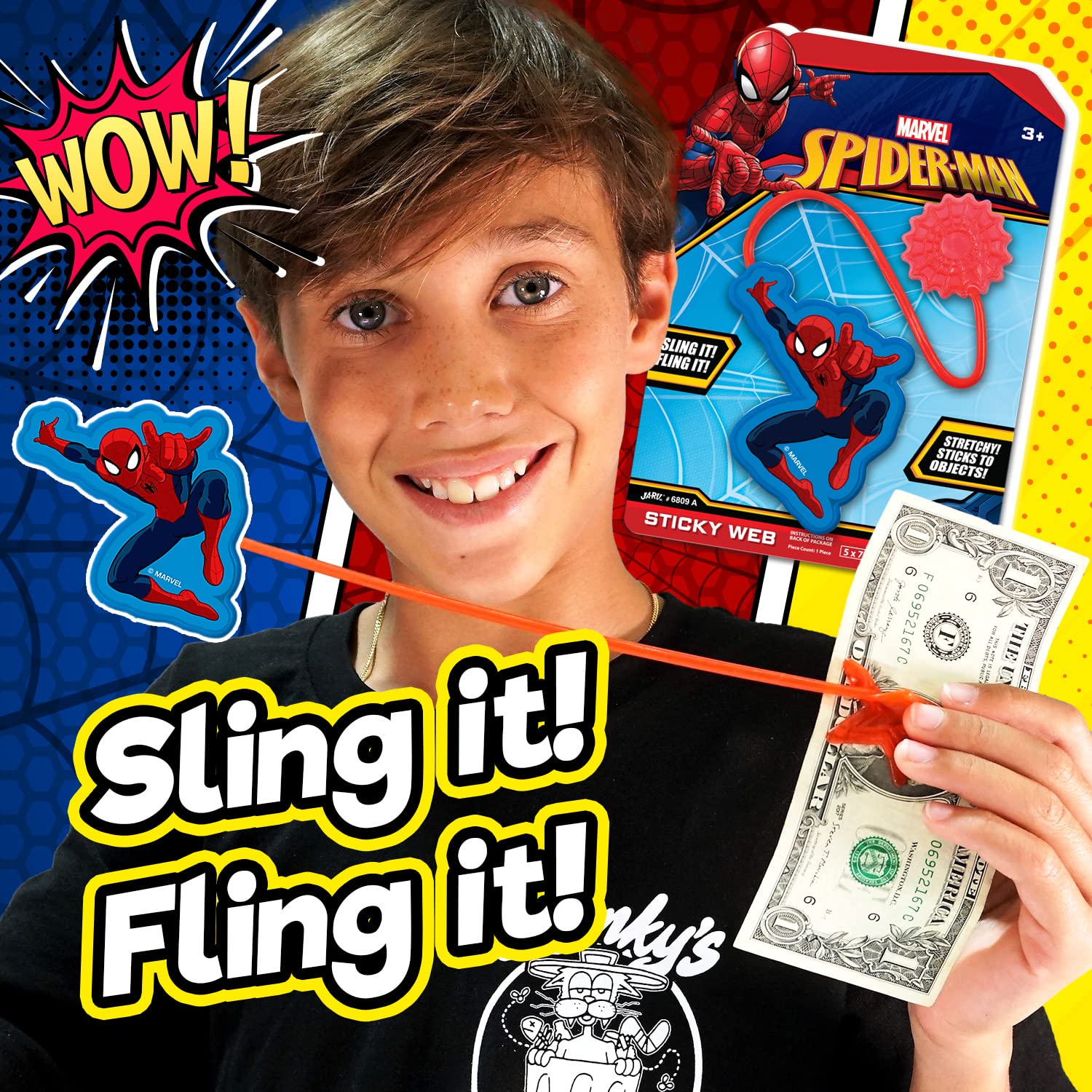 Foto 7 pulgar | Juguete Elástico Adhesivo Ja-ru Marvel Spiderman & Hulk Para Niños - Venta Internacional.