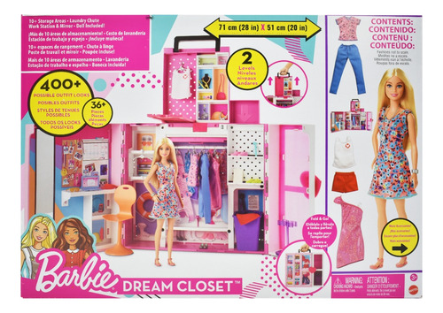 Foto 2 pulgar | Barbie Dream Closet 36 Piezas Muñeca Incluida Mattel