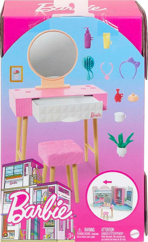 Foto 2 pulgar | Barbie Kit De Tocador 10 Accesorios 1 Conjunto Hjv35 Mattel