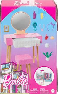 Foto 1 | Barbie Kit De Tocador 10 Accesorios 1 Conjunto Hjv35 Mattel
