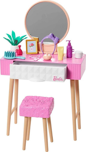 Foto 3 pulgar | Barbie Kit De Tocador 10 Accesorios 1 Conjunto Hjv35 Mattel