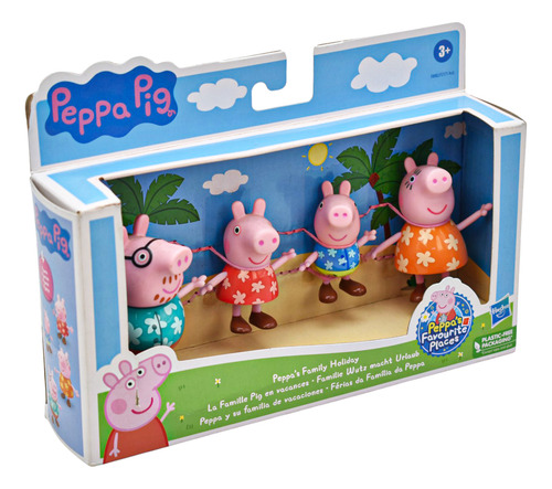 Foto 3 | Peppa Pig Y Su Familia De Vacaciones 4 Figuras Hasbro Da