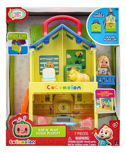 Foto 2 pulgar | Set De Figuras Cocomelon Delux Pop N´ Play House - Casa Familiar Tipo Maletin Con 7 Piezas
