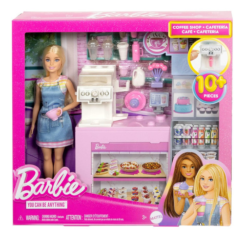 Foto 1 | Barbie Profesiones Cafetería Mas De 10 Piezas Mattel