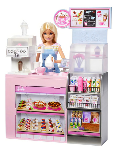 Foto 4 pulgar | Barbie Profesiones Cafetería Mas De 10 Piezas Mattel