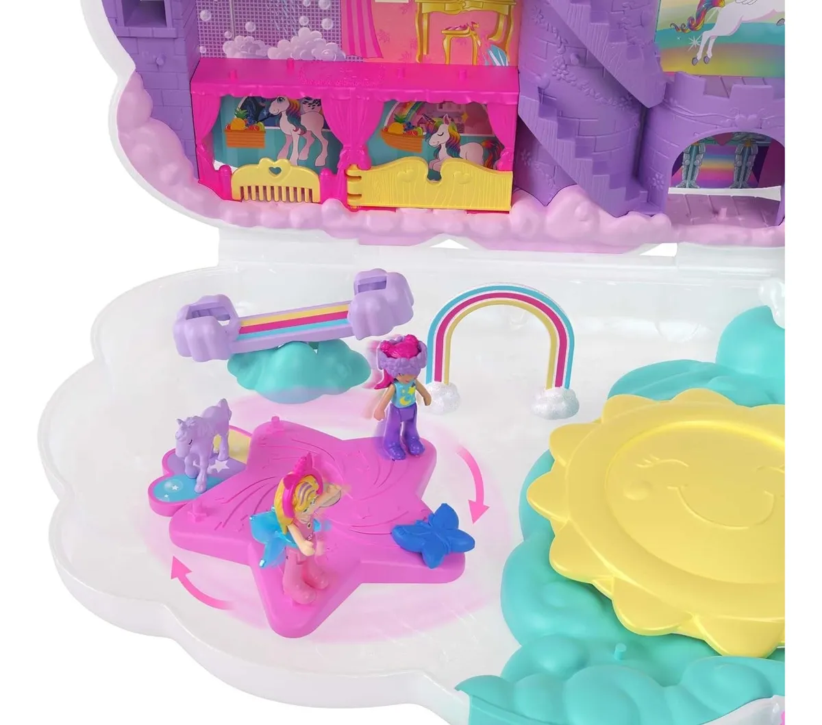 Foto 4 pulgar | Polly Pocket Juguete De Viaje 2 En 1  Diseño De Unicornio