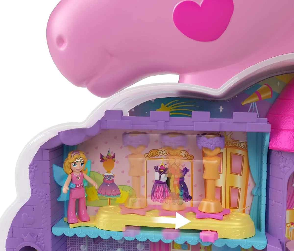 Foto 5 | Polly Pocket Juguete De Viaje 2 En 1  Diseño De Unicornio