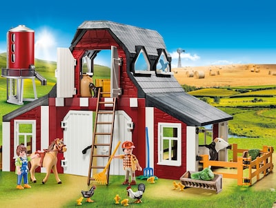 Foto 3 | Granero De Juguete Playmobil Con Silo Con Figuras Animales Y Accesorios - Venta Internacional.