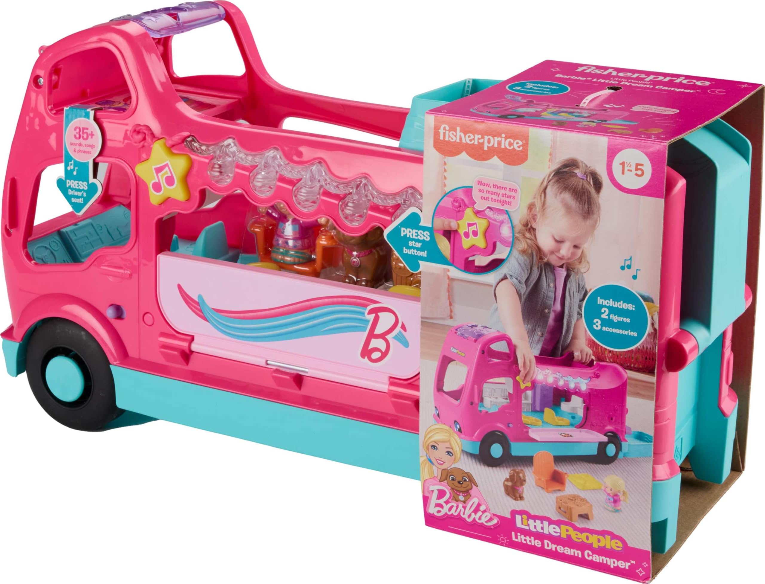 Foto 6 | Juguete Fisher-Price Little People Little Dreamcamper RV - Venta Internacional
