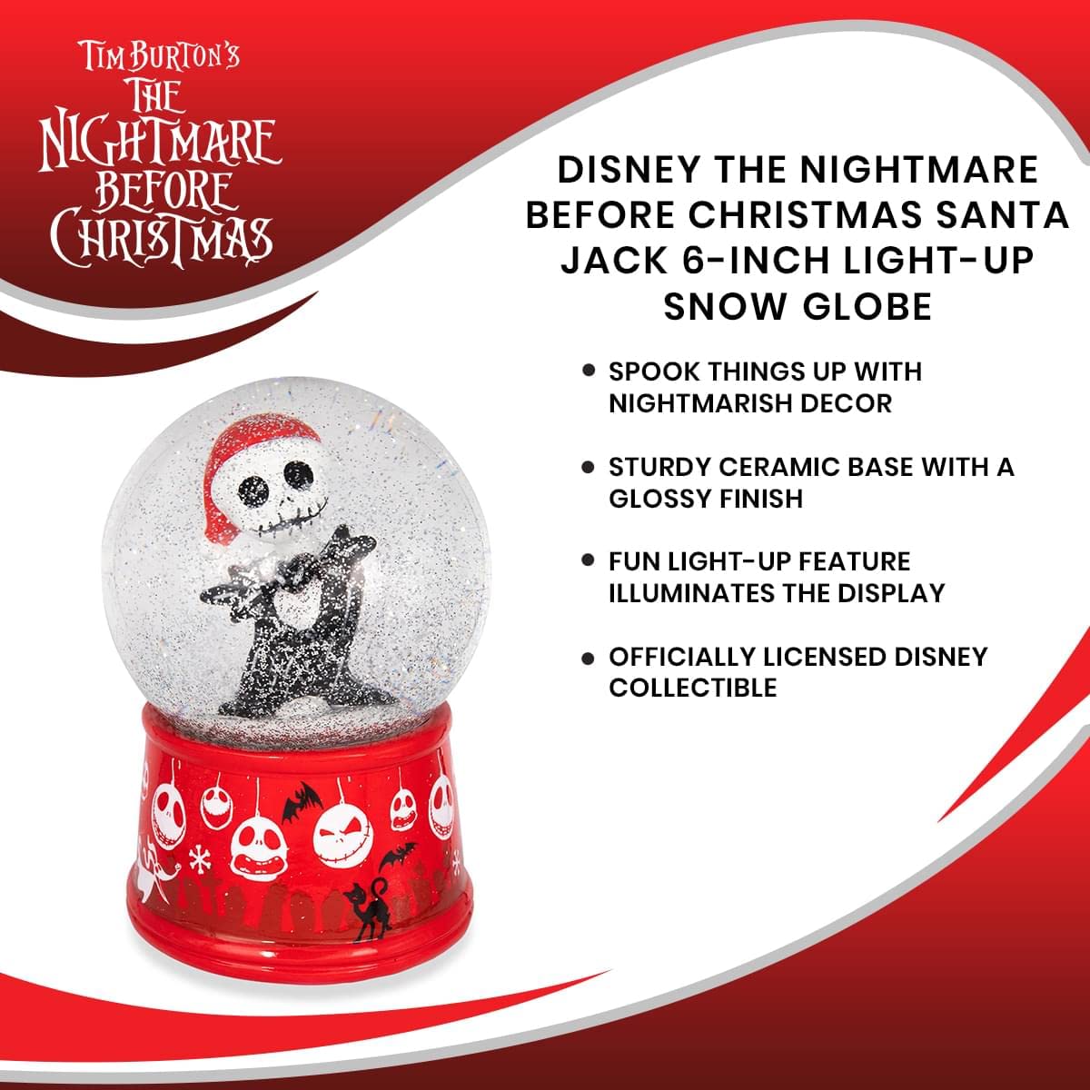 Foto 7 | Bola De Nieve Silver Buffalo Disney Nightmare Before Christmas - Venta Internacional.