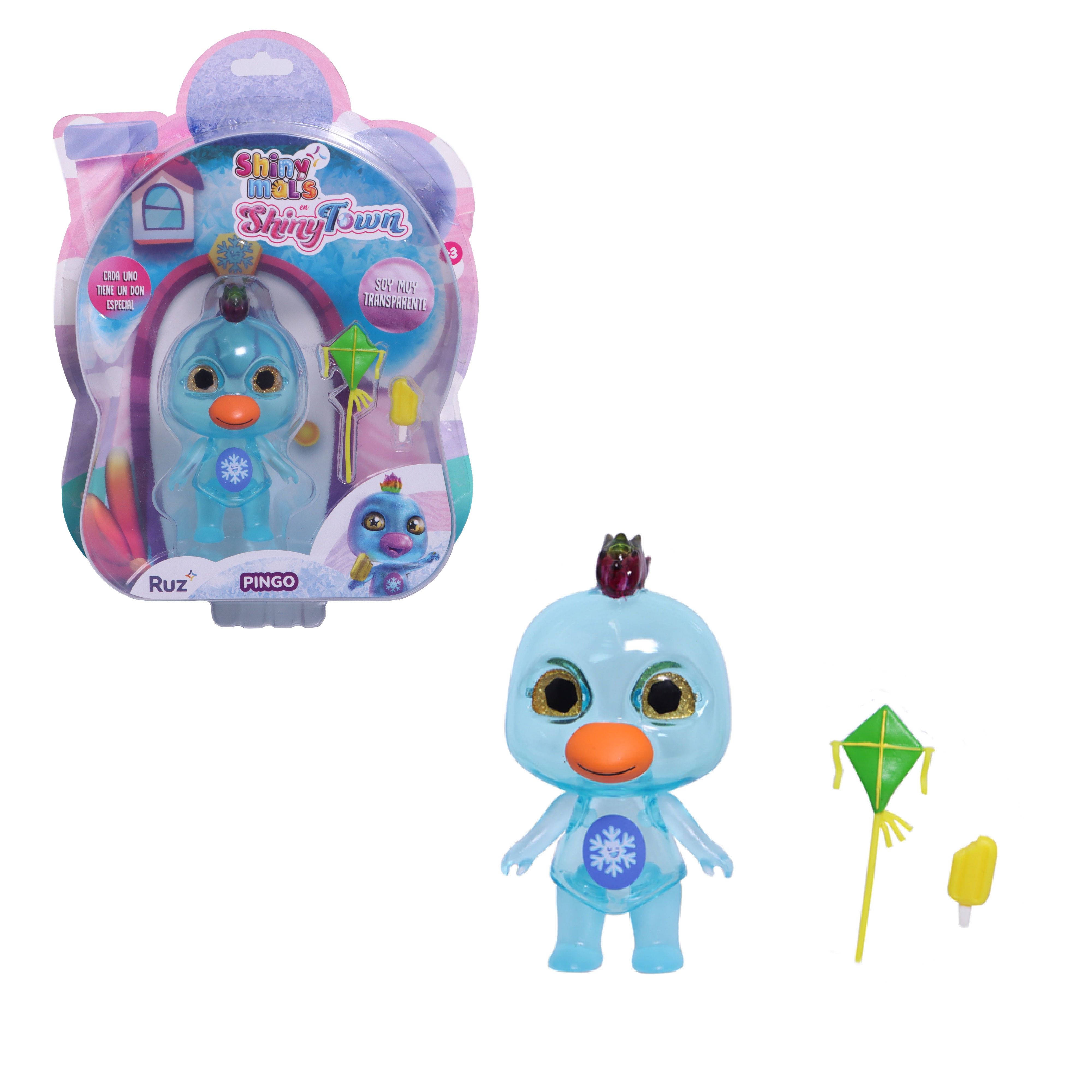 Mini Figuras Ruz Shinymals (penguin Traslucent 8cm)