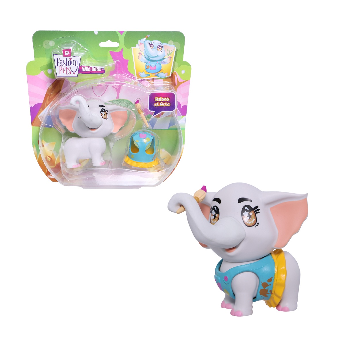 Foto 2 pulgar | Figuras Ruz Fashion Pets Wild Cubs (elephant Painter 10cm)