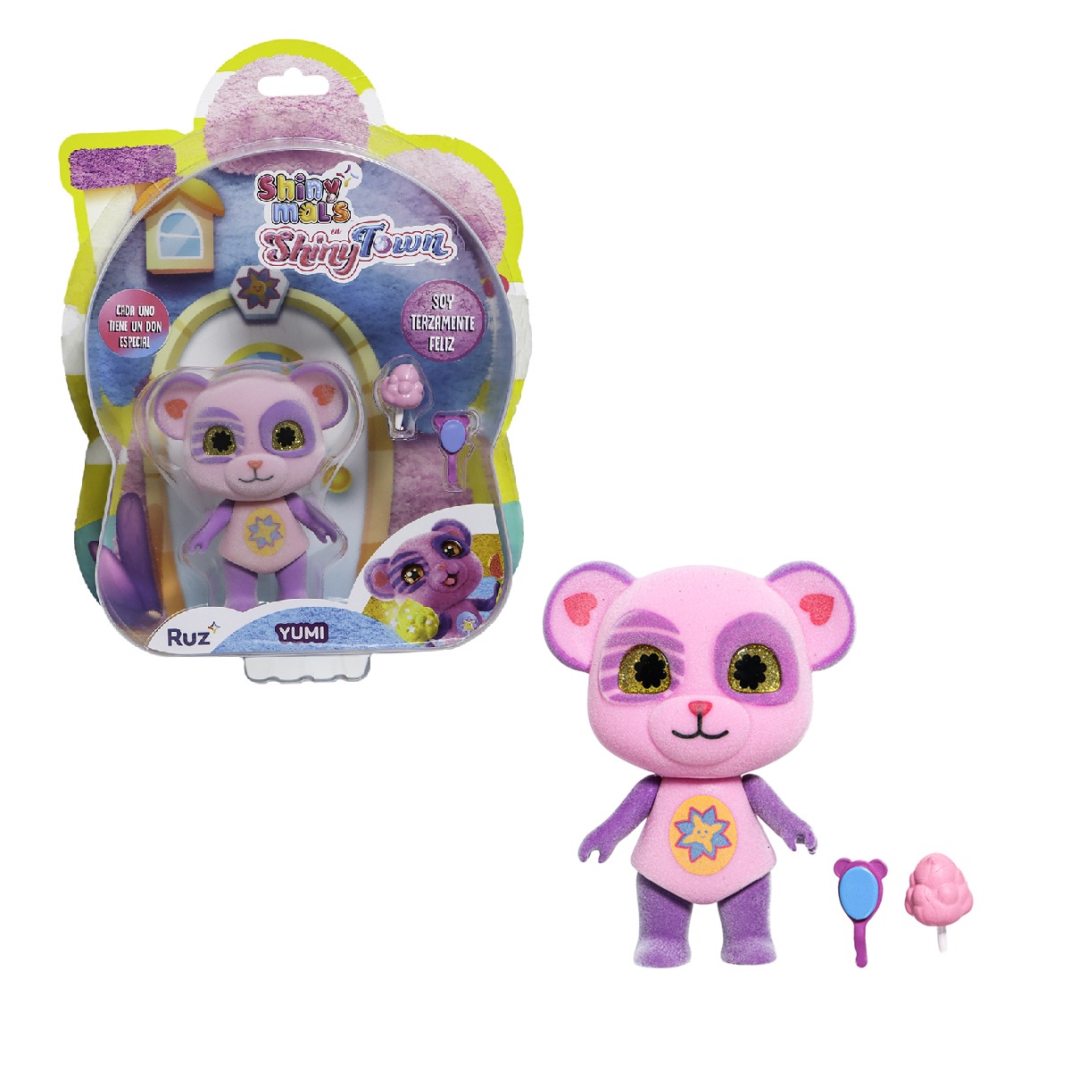 Foto 2 pulgar | Mini Figuras Ruz Shinymals Panda Fuzzy 8cm
