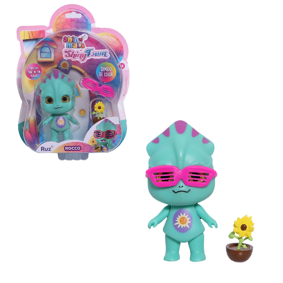 Mini Figuras Ruz Shinymals Chamaleon Change 8cm