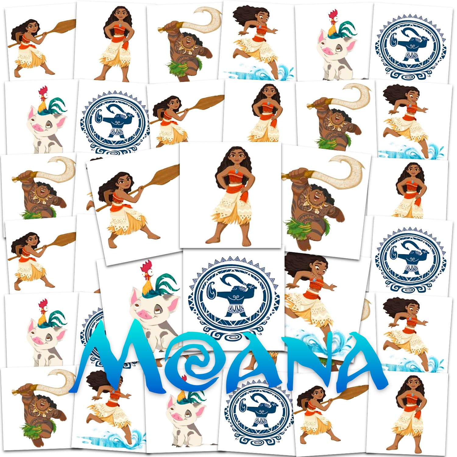Foto 2 pulgar | Tatuajes Temporales Disney Moana 72 Unidades Para Niños - Venta Internacional.