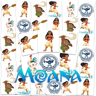Foto 1 | Tatuajes Temporales Disney Moana 72 Unidades Para Niños - Venta Internacional.