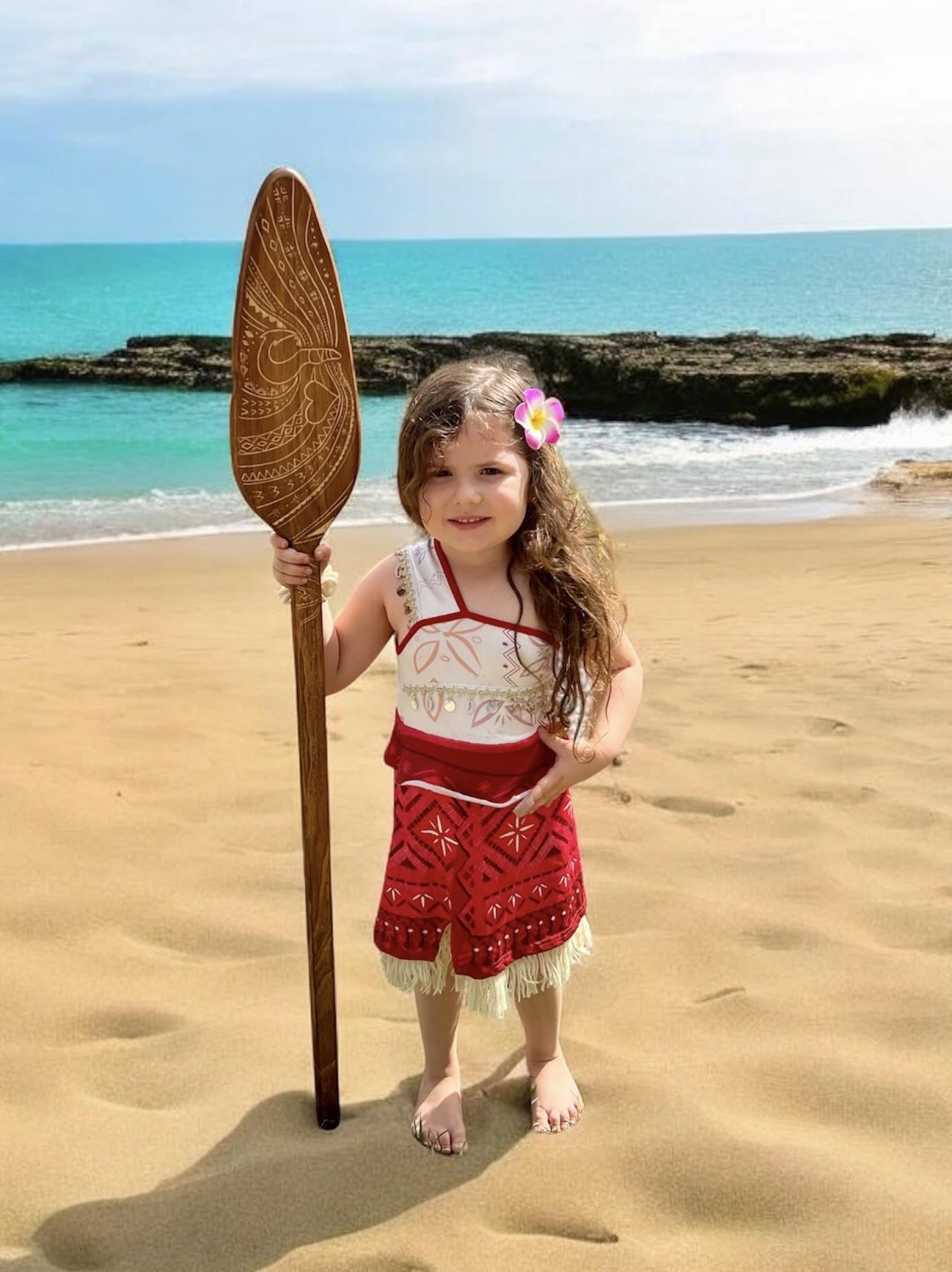 Foto 3 pulgar | Disfraz De Madera En Canoa, Remo, Inspirado En Moana 2, De 4 Pies Para Niños - Venta Internacional.