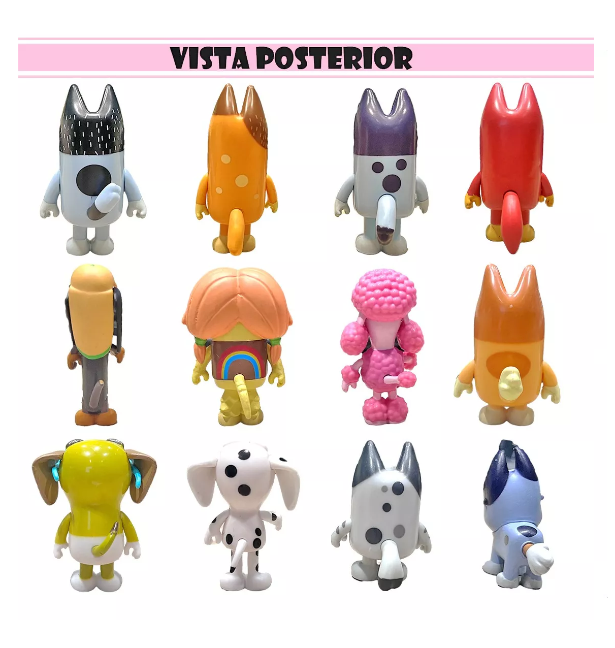 Foto 4 pulgar | 12pcs Bluey Familia Y Amigos Lab.g Figura Modelo Juguete Colores Mixtos