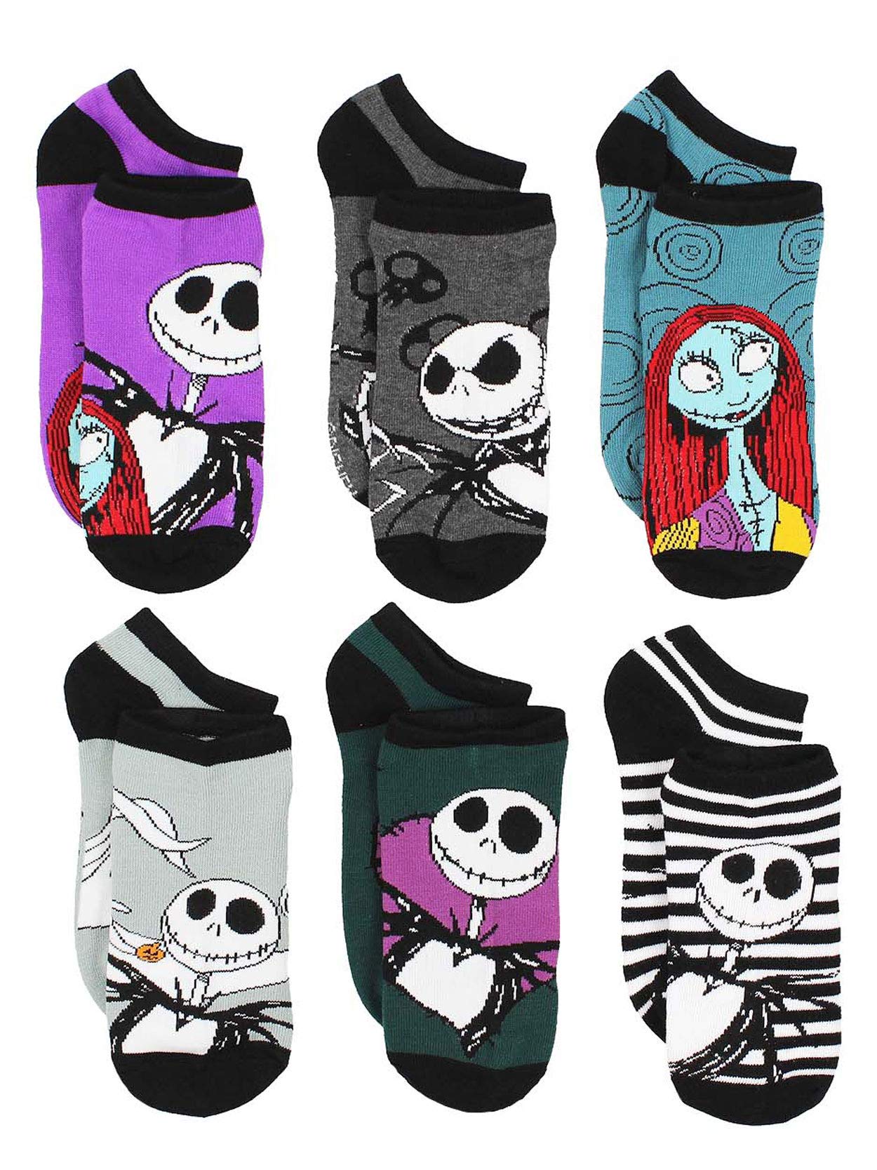 Foto 2 pulgar | Pack De 6 Calcetines Disney The Nightmare Before Christmas Para Mujer - Venta Internacional.