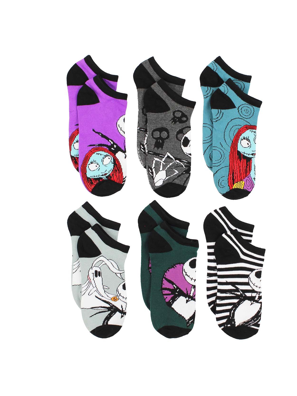 Foto 7 | Pack De 6 Calcetines Disney The Nightmare Before Christmas Para Mujer - Venta Internacional.