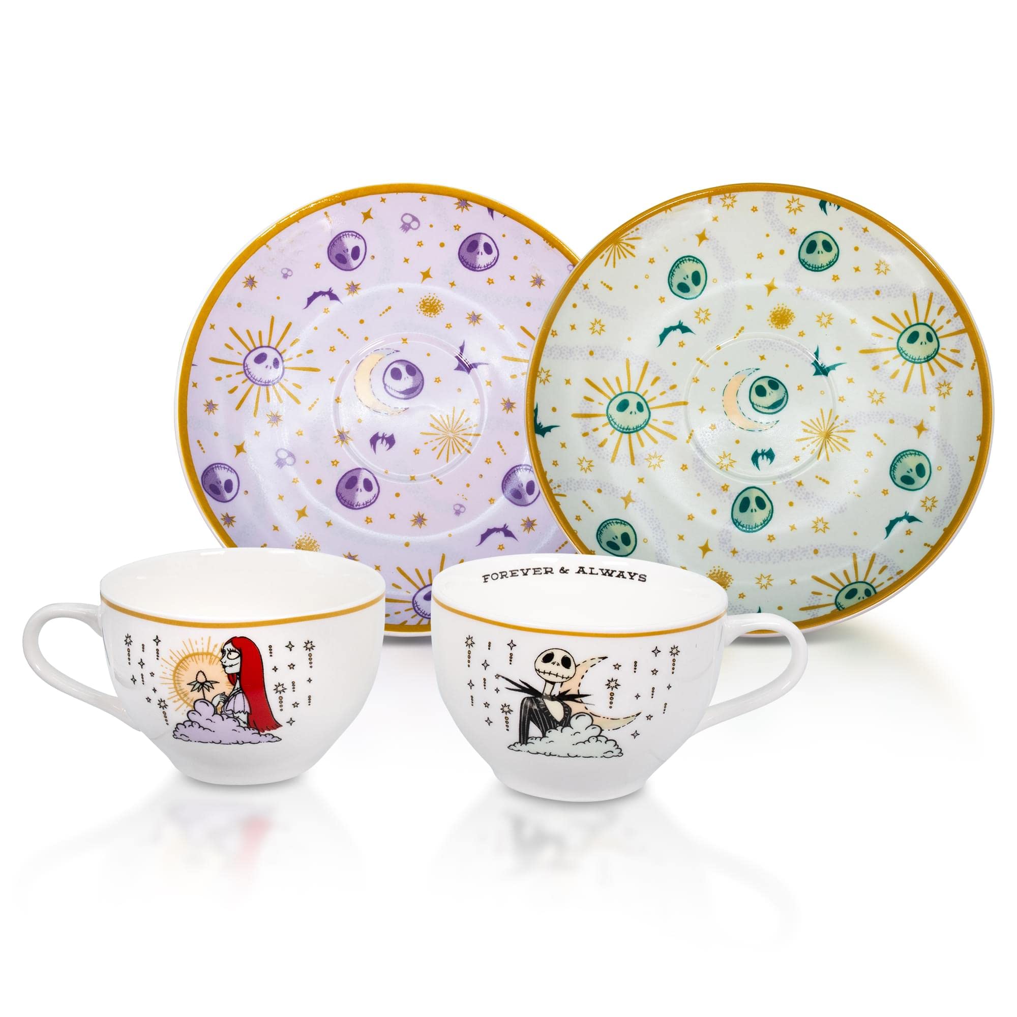 Foto 2 pulgar | Set De Tazas De Té Y Platillos Disney The Nightmare Before Christmas - Venta Internacional.