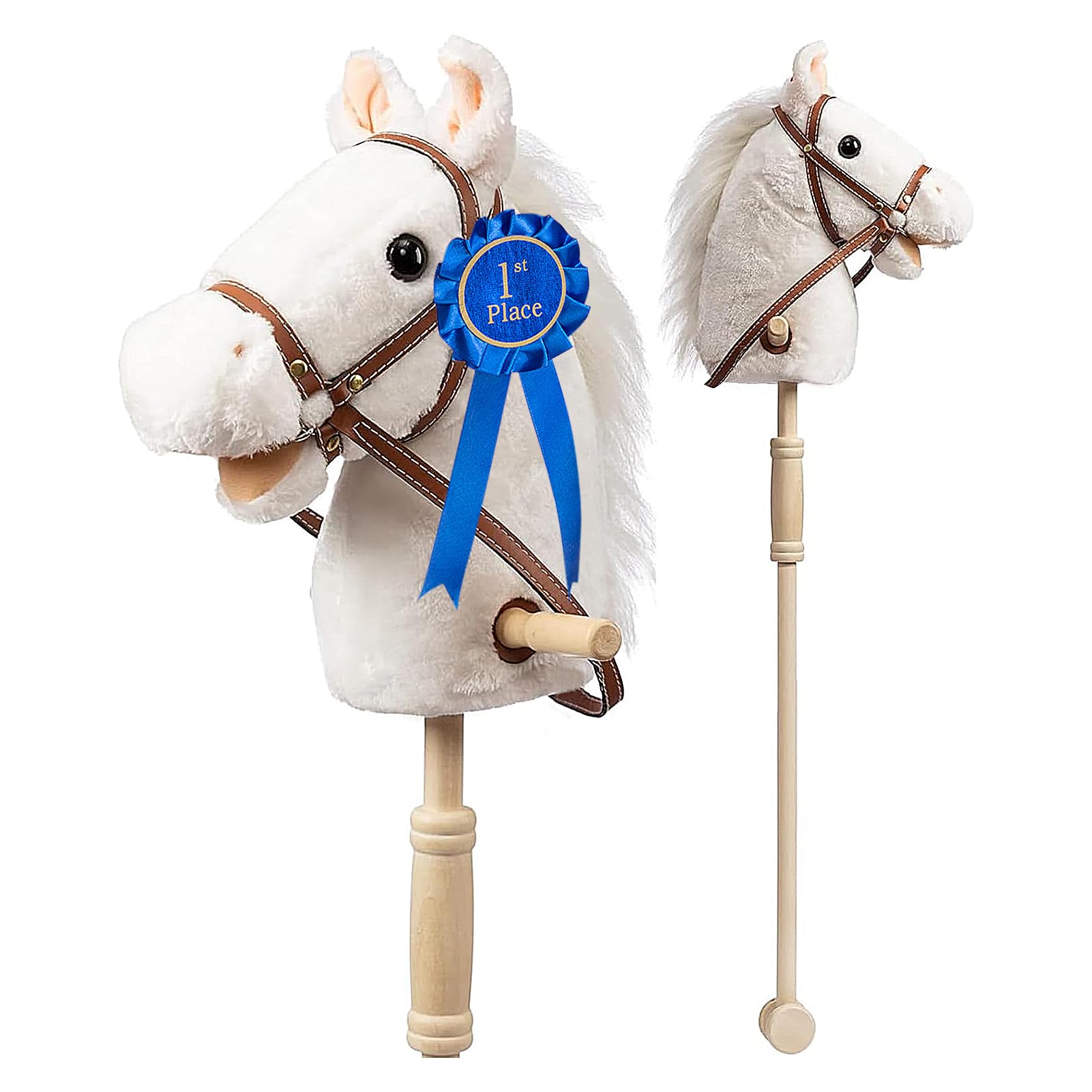 Foto 3 pulgar | Palo De Peluche Con Forma De Caballo Hollyhome, Blanco, Con Cinta Desmontable, 91 Cm - Venta Internacional.