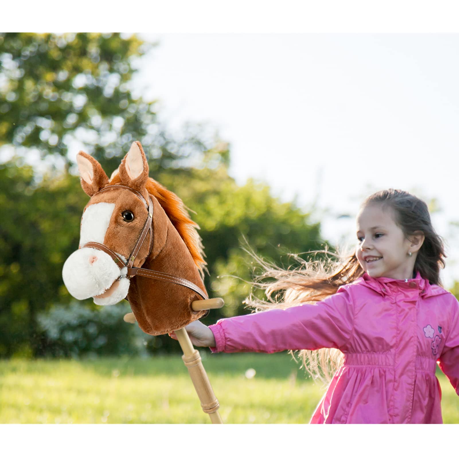 Foto 3 | Peluche Hollyhome Outdoor Palstick Horse Con Sonido De 36 Pulgadas - Venta Internacional.
