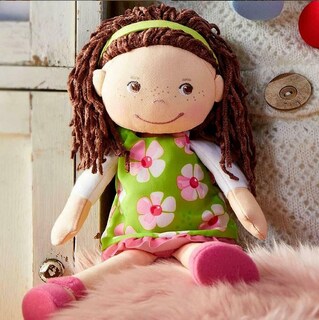 Foto 6 | Muñeca Suave Haba Coco con Cabello Castaño y Vestido Verde 12'' - Venta Internacional