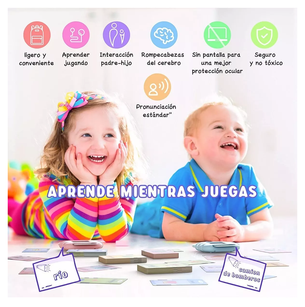 Foto 5 | Juguetes Educativos Tarjetas Alfabetizacion Español e Ingles Azul