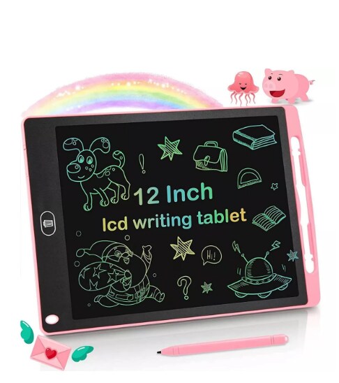 Pizarron Magico Infantil, Tablero De Dibujo Electrónico, Lcd De 12 Pulgadas, Colorido Reutilizables Juguete Ed $421