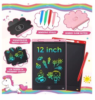 Foto 3 | Pizarron Magico Infantil, Tablero De Dibujo Electrónico, Lcd De 12 Pulgadas, Colorido Reutilizables Juguete Ed