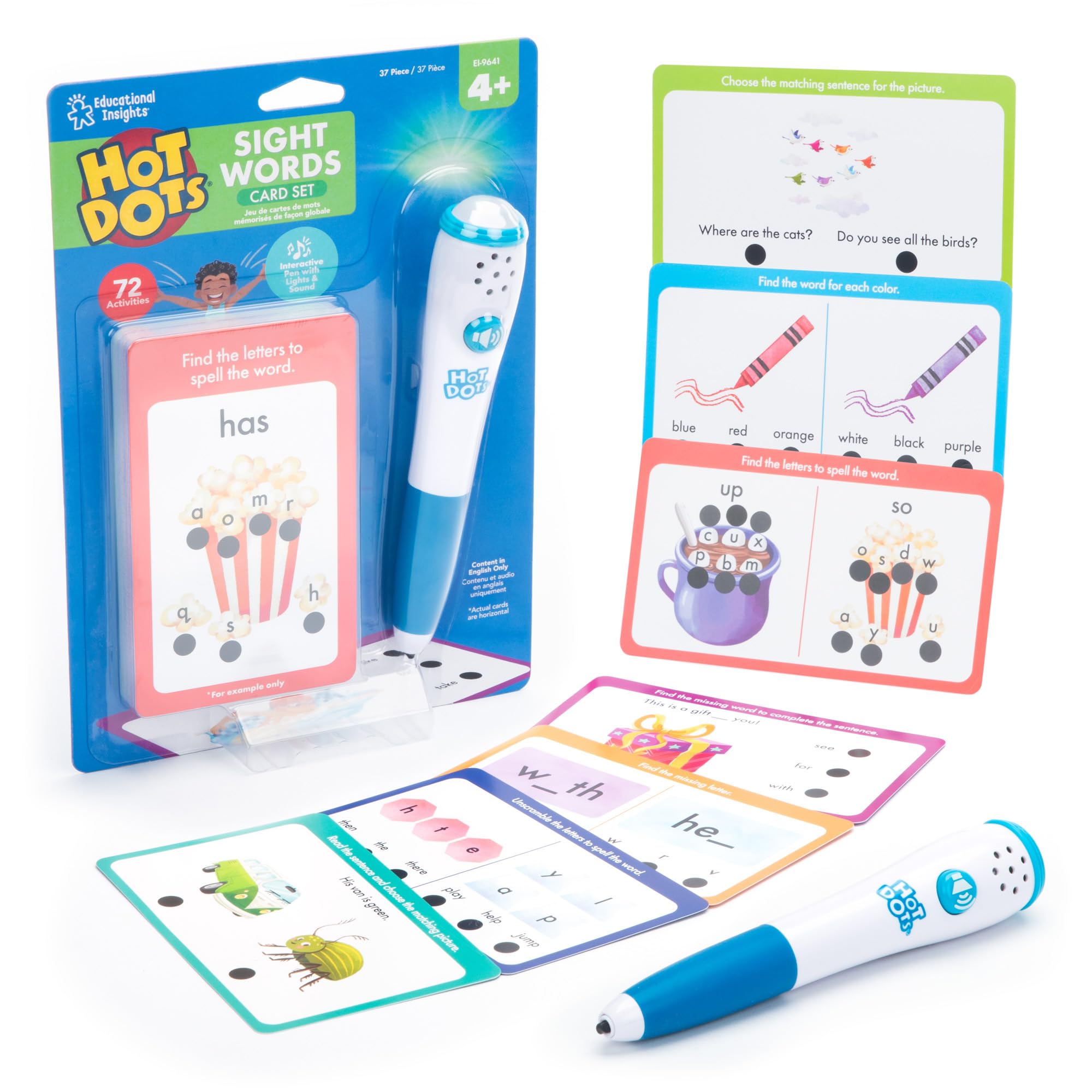 Foto 2 pulgar | Juego De Tarjetas Educational Insights Hot Dots  Sight Words Para Más De 4 Años - Venta Internacional.