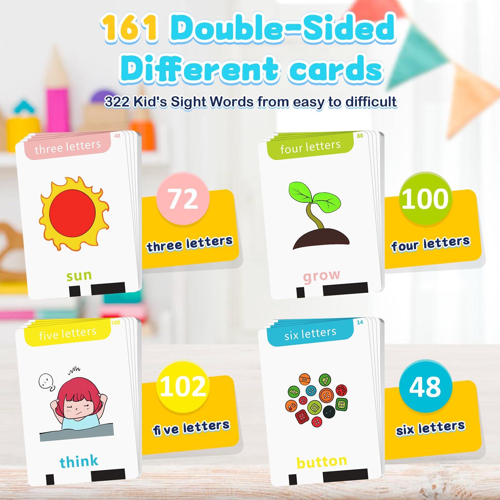 Foto 5 pulgar | Tarjetas Didácticas Fonéticas Homestec Para Niños Pequeños, 322 Palabras A Simple Vista - Venta Internacional.