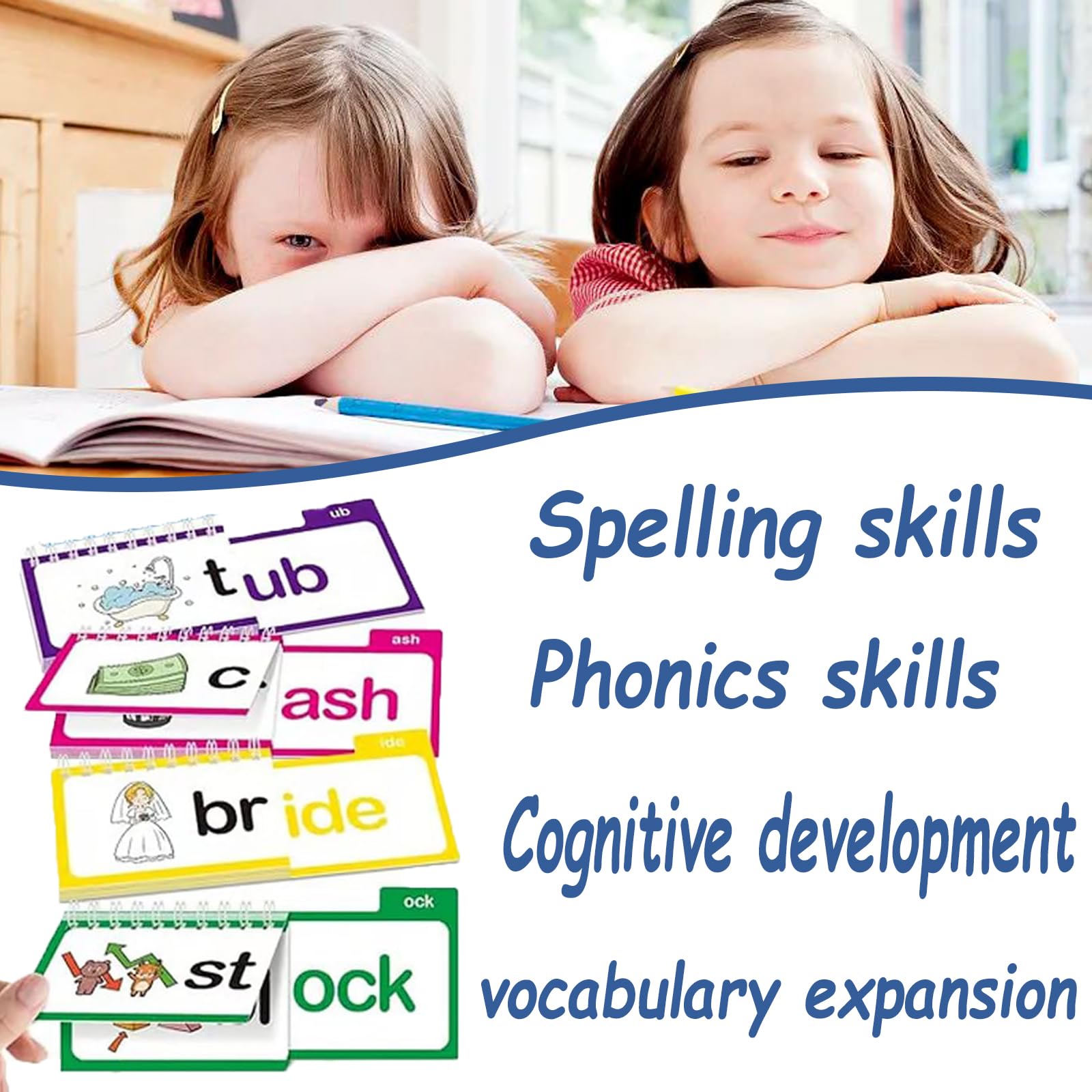 Foto 4 pulgar | Juego De 30 Libros Plegables Para Leer Y Rimar, Tarjetas Didácticas De Vocabulario Abc - Venta Internacional.
