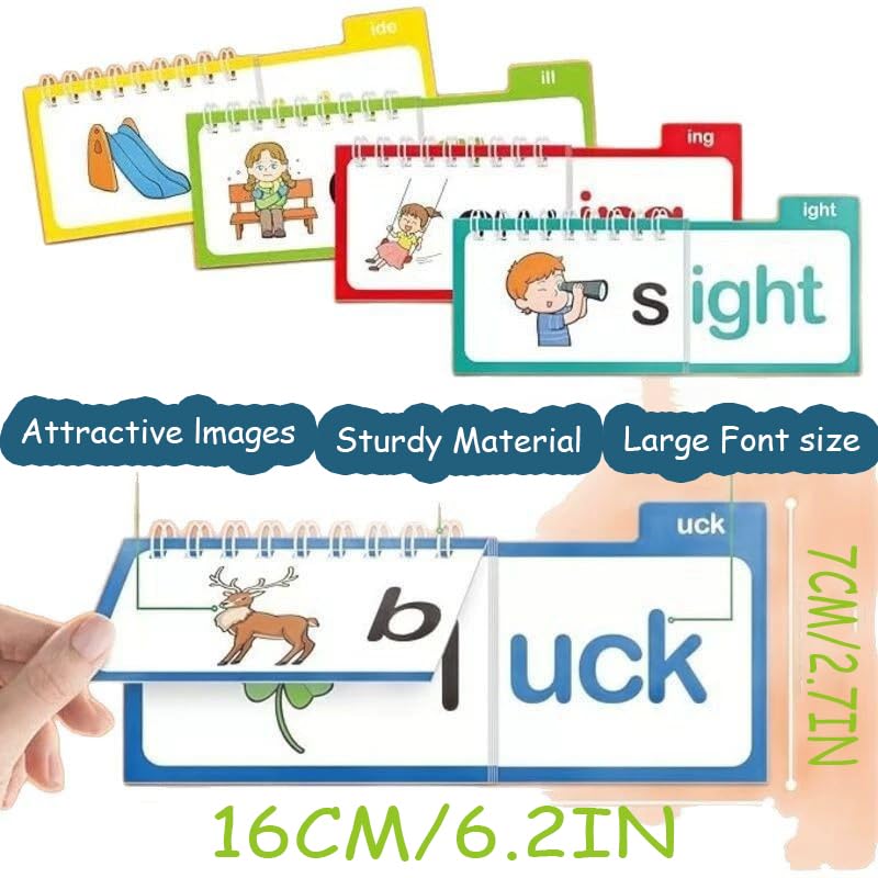 Foto 8 pulgar | Juego De 30 Libros Plegables Para Leer Y Rimar, Tarjetas Didácticas De Vocabulario Abc - Venta Internacional.