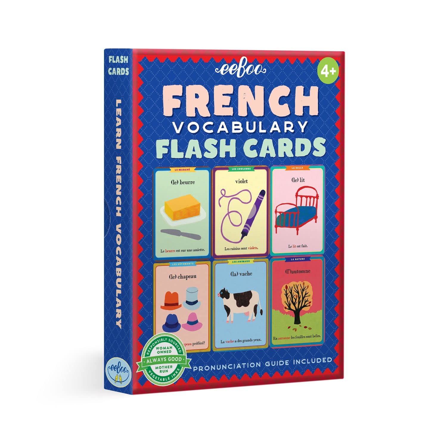 Tarjetas Didácticas De Vocabulario En Francés Eeboo, 56 Tarjetas Para Mayores De 4 Años - Venta Internacional.