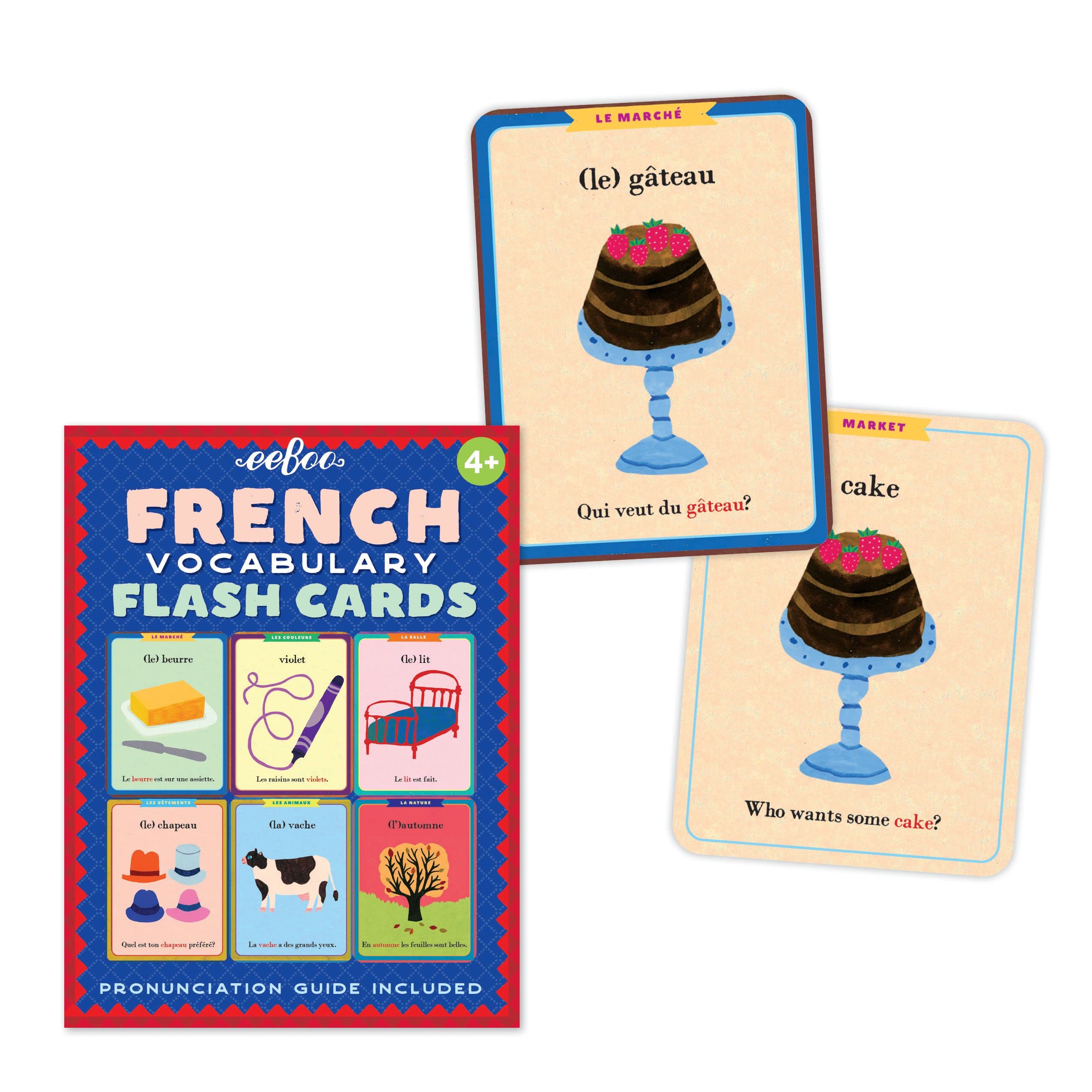 Foto 2 | Tarjetas Didácticas De Vocabulario En Francés Eeboo, 56 Tarjetas Para Mayores De 4 Años - Venta Internacional.