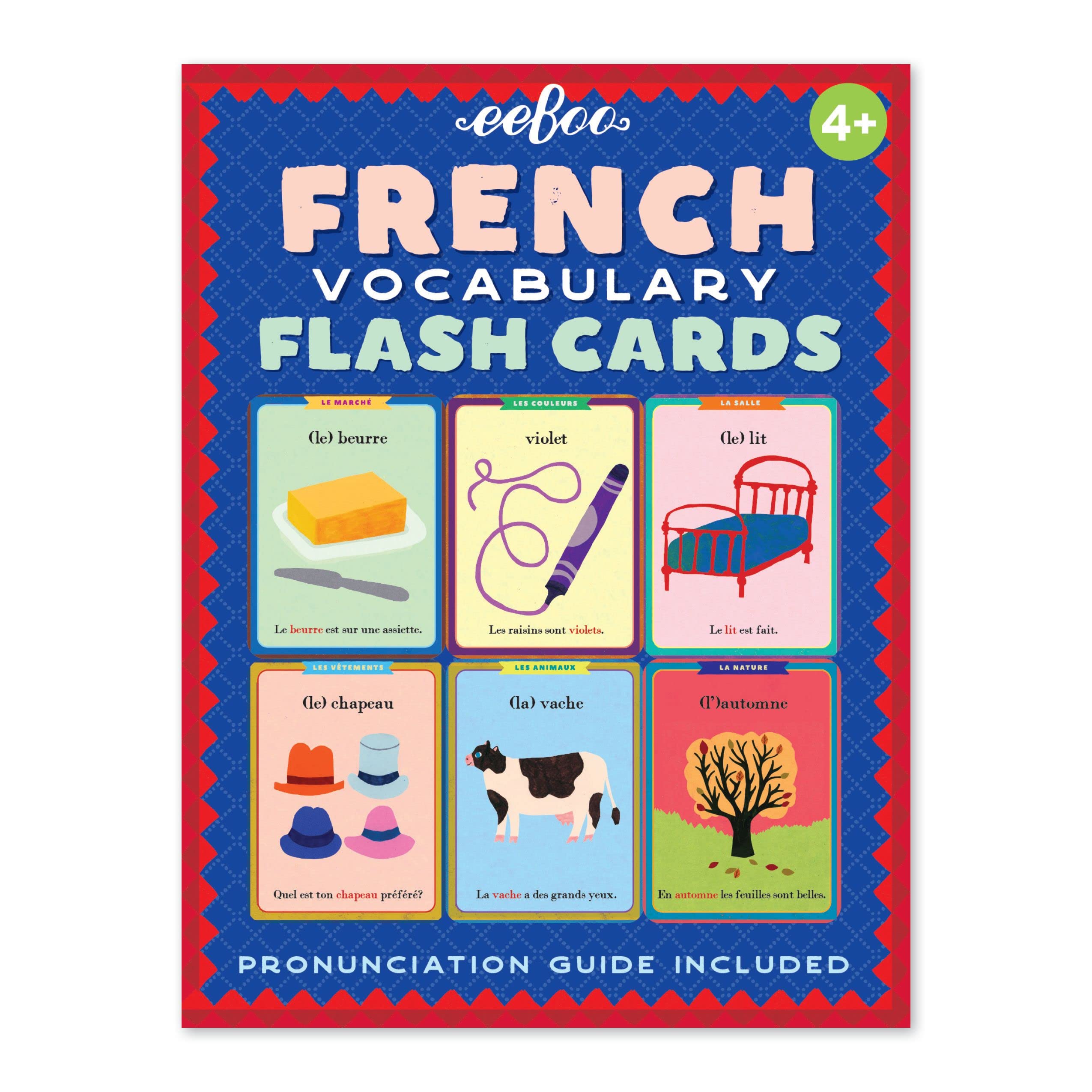 Foto 4 | Tarjetas Didácticas De Vocabulario En Francés Eeboo, 56 Tarjetas Para Mayores De 4 Años - Venta Internacional.