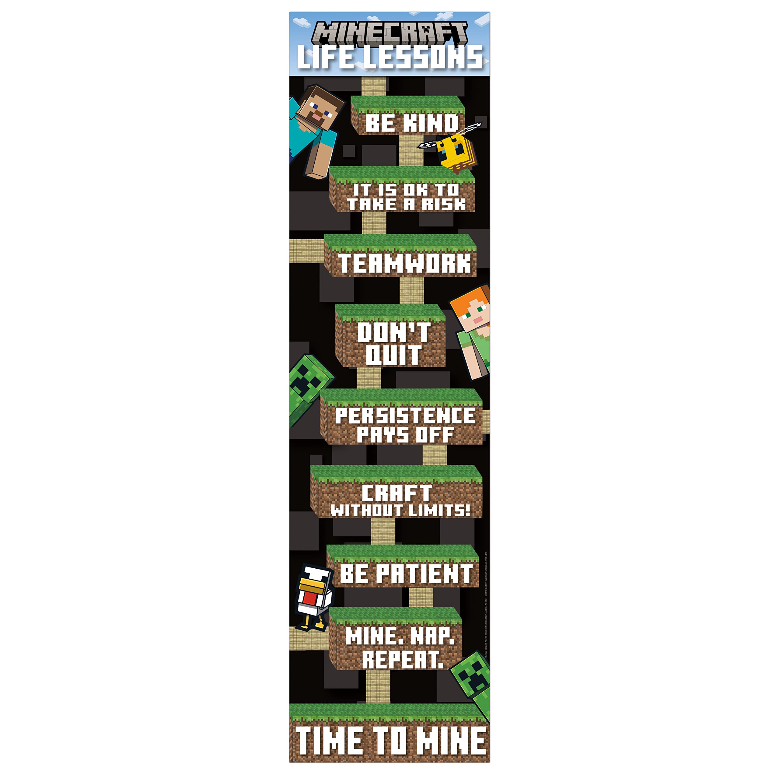 Foto 2 pulgar | Banner De Aula Eureka Minecraft Life Lessons 30 X 114 Cm - Venta Internacional.