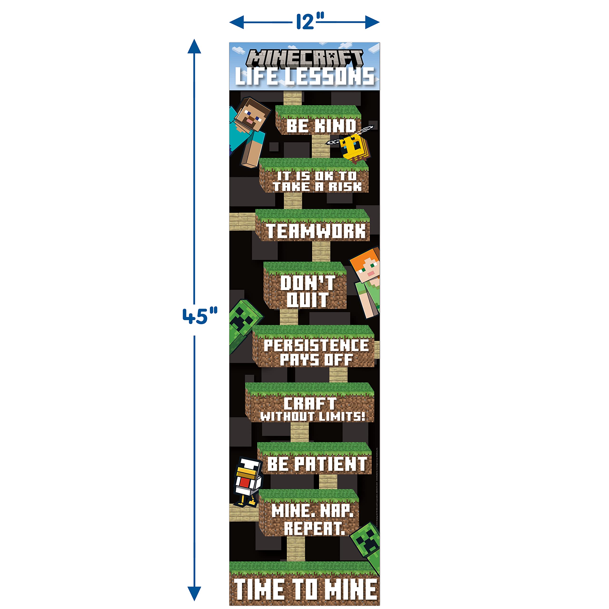 Foto 4 pulgar | Banner De Aula Eureka Minecraft Life Lessons 30 X 114 Cm - Venta Internacional.