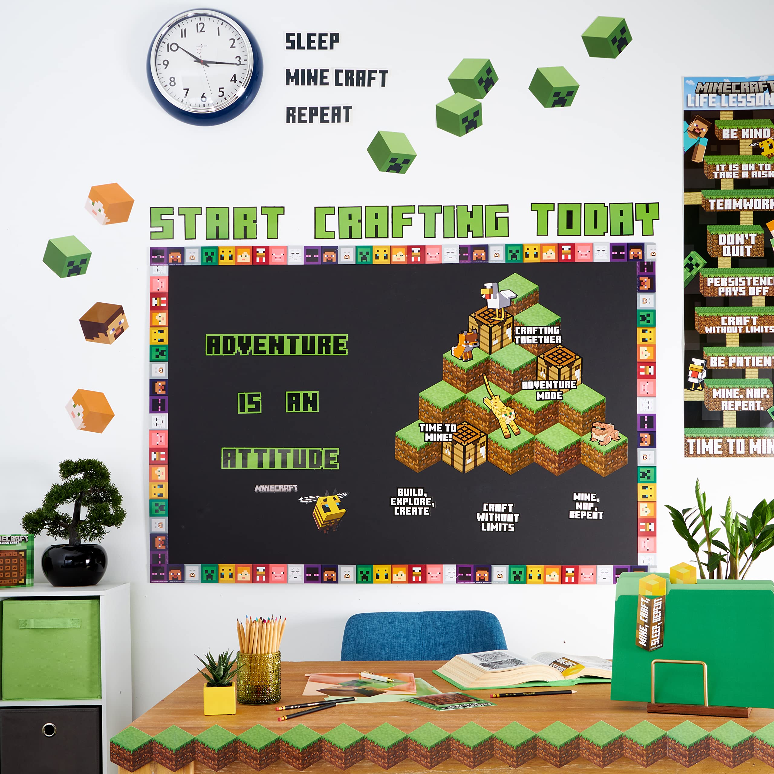 Foto 6 pulgar | Banner De Aula Eureka Minecraft Life Lessons 30 X 114 Cm - Venta Internacional.