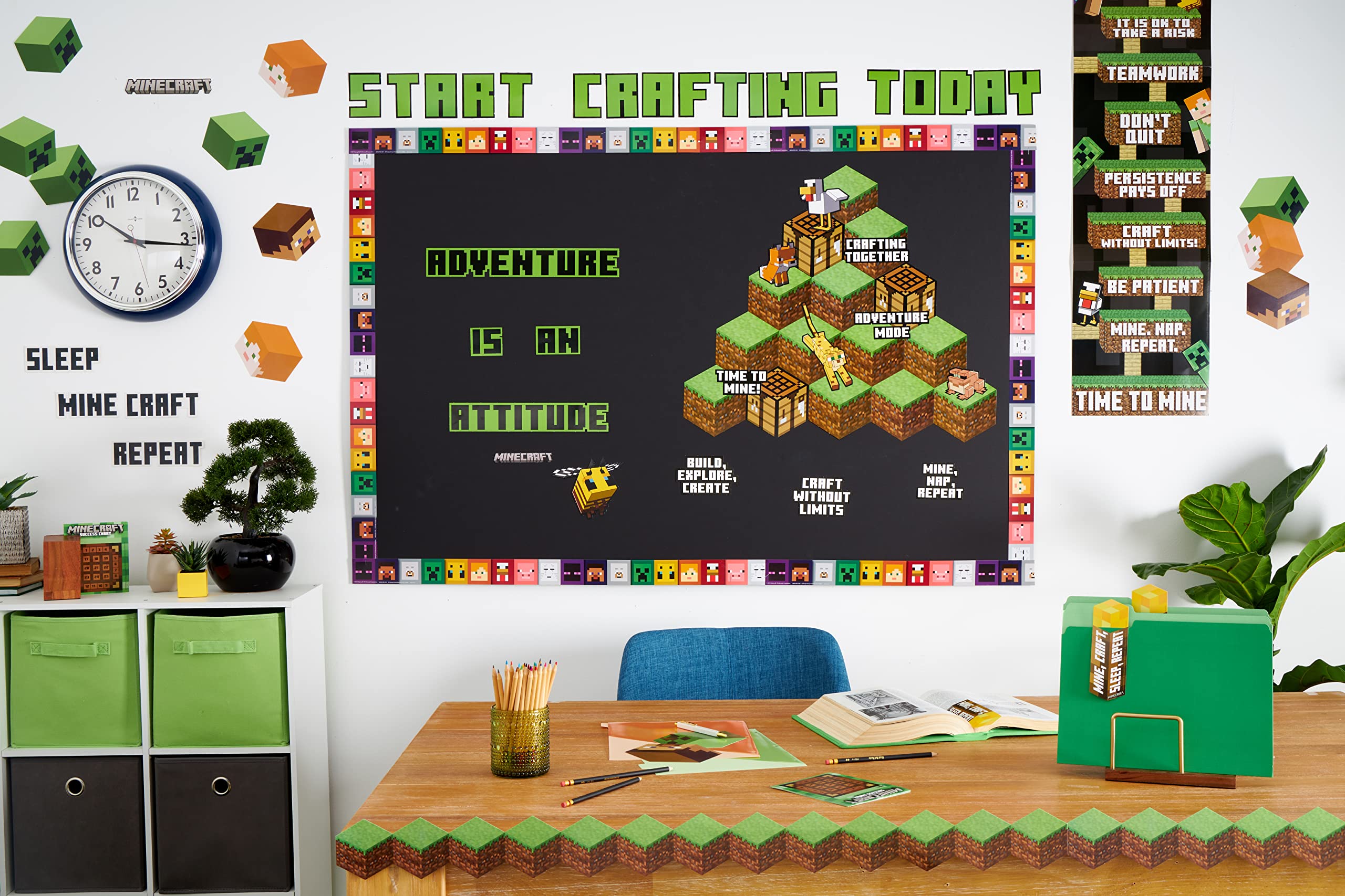 Foto 7 pulgar | Banner De Aula Eureka Minecraft Life Lessons 30 X 114 Cm - Venta Internacional.